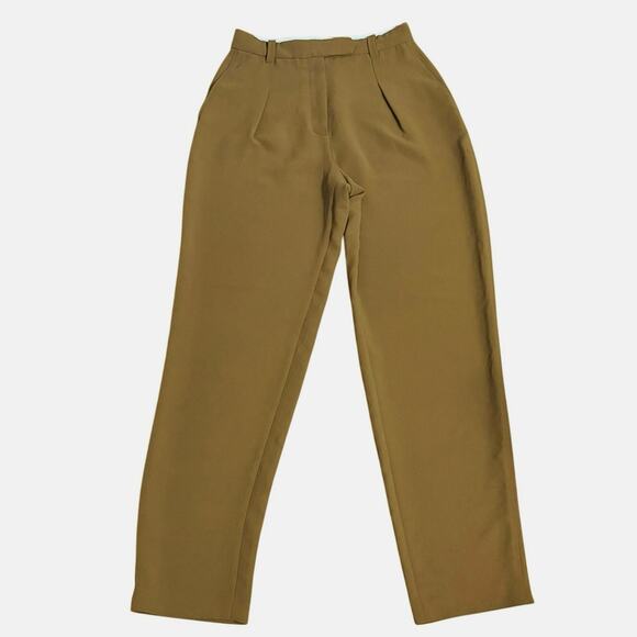 Wilfred Crepe Pleated High Rise Pants Size 10 Olive Green - Picture 1 of 5